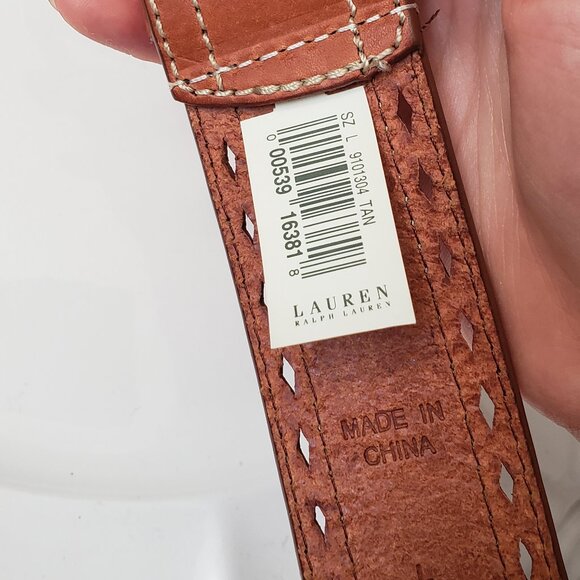 Ralph Lauren Flower Embossed Tooled Leather Belt NWT - Picture 4 of 11